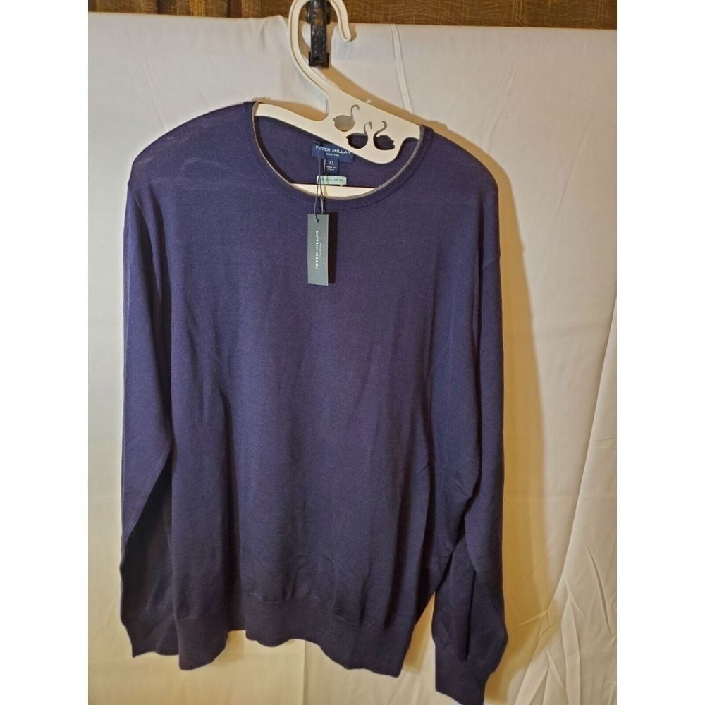 Peter Millar Collection Sweater Mens XL Blue Pullover Knit Wool Blend V Neck NWT
